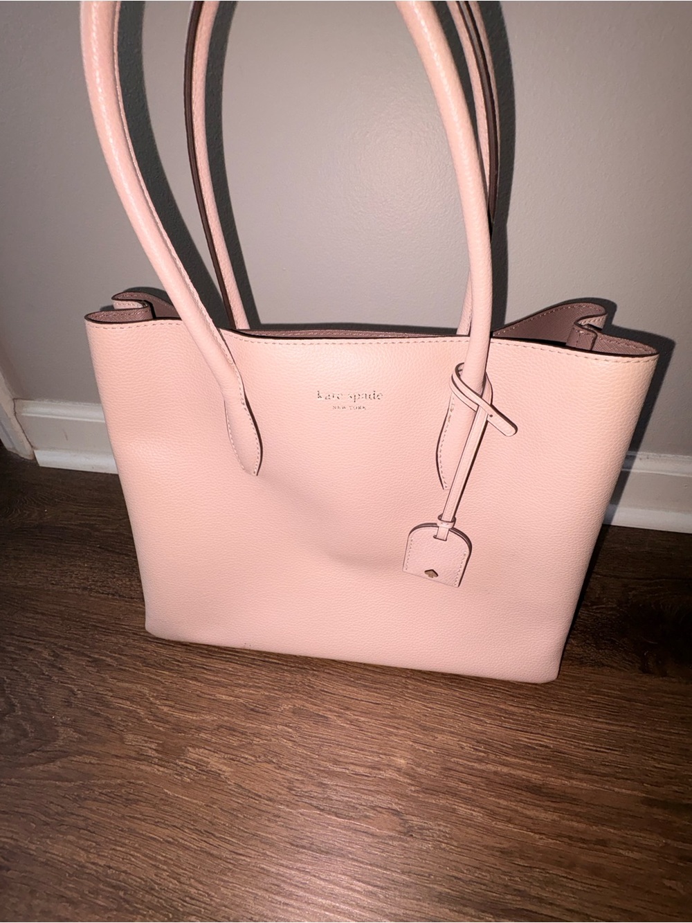 kate spade pink pebble leather tote